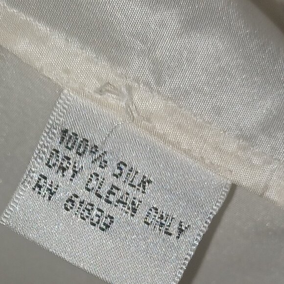 Rickie Freeman Teri Jon 100% Silk Cream Blouse - Picture 6 of 8